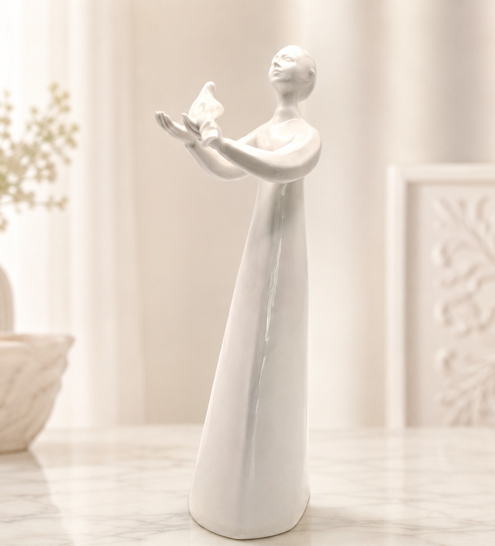 Royal Doulton Peace HN2470 White Bone China Lady Dove Figurine Peggy Davies